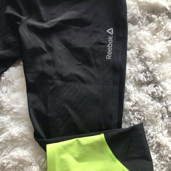 Reebok Black/Yellow Dri-fit full leggings - Picture 5 of 5